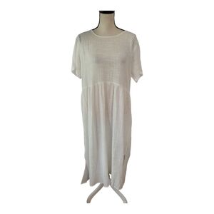 💕Free Love‎ 100% Cotton Boho Cover Up Dress Free Size New White